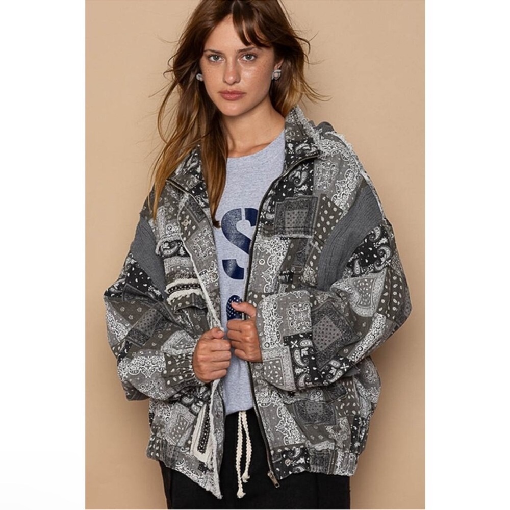 Pol Black Multi Hooded Patchwork Jacket - image 2